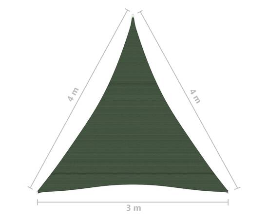 Pânză parasolar, verde închis, 3x4x4 m, hdpe, 160 g/m², 6 image