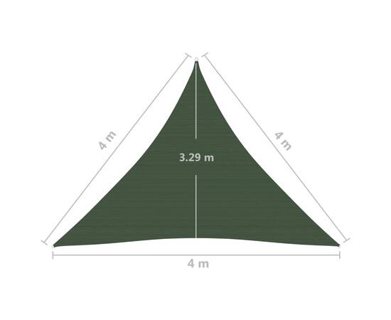 Pânză parasolar, verde închis, 4x4x4 m, hdpe, 160 g/m², 6 image