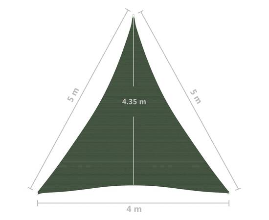 Pânză parasolar, verde închis, 4x5x5 m, hdpe, 160 g/m², 6 image