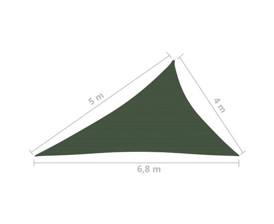 Pânză parasolar, verde închis, 4x5x6,8 m, hdpe, 160 g/m², 6 image