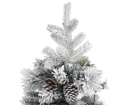 Brad de crăciun cu zăpadă & led-uri & conuri, 150 cm, pvc&pe, 5 image