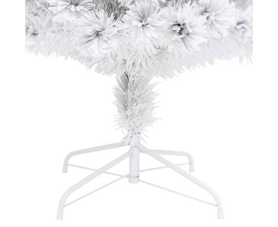 Brad crăciun artificial cu led, alb, 120 cm, fibră optică, 7 image