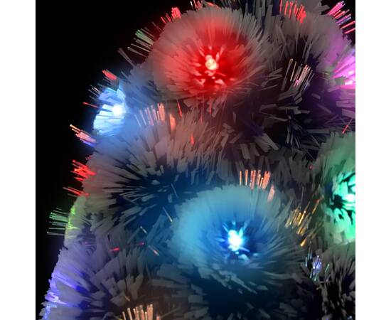 Brad crăciun artificial cu led alb&albastru 150 cm fibră optică, 4 image