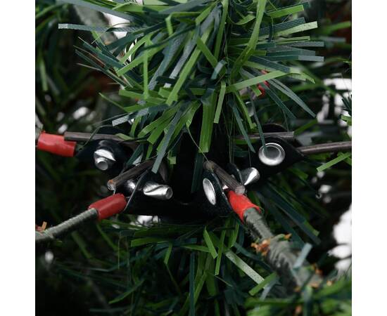 Brad de crăciun cu led-uri&conuri de pin verde&alb 120cm pvc&pe, 7 image