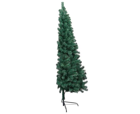 Jumătate brad de crăciun artificial cu suport, verde 240 cm pvc, 4 image