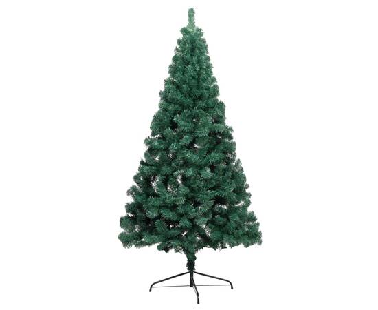 Jumătate pom crăciun artificial cu suport, verde, 150 cm, pvc, 3 image