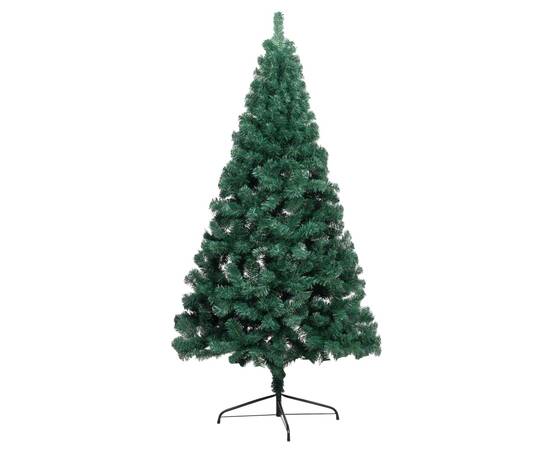 Jumătate pom crăciun artificial cu suport, verde, 210 cm, pvc, 3 image