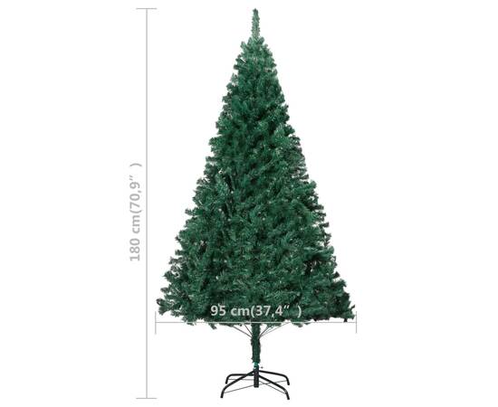 Pom de crăciun artificial cu ramuri groase, verde, 180 cm, pvc, 6 image