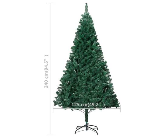 Pom de crăciun artificial cu ramuri groase, verde, 240 cm, pvc, 6 image