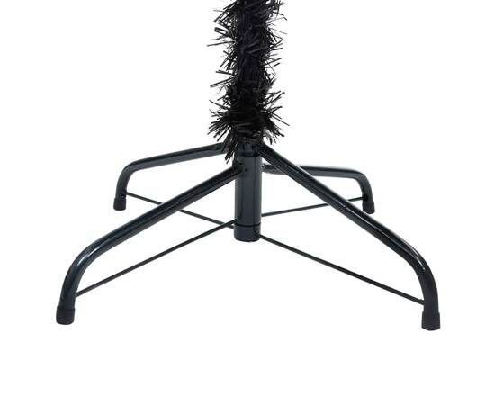 Pom de crăciun artificial cu suport, negru, 180 cm, pvc, 4 image