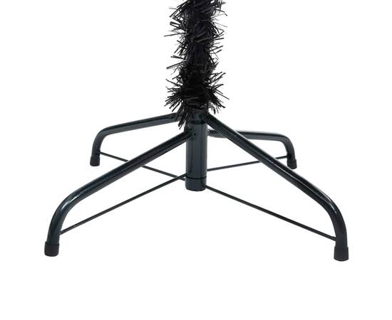 Pom de crăciun artificial cu suport, negru, 210 cm, pvc, 4 image