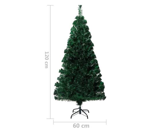 Pom de crăciun artificial cu suport, verde, 120cm, fibră optică, 7 image