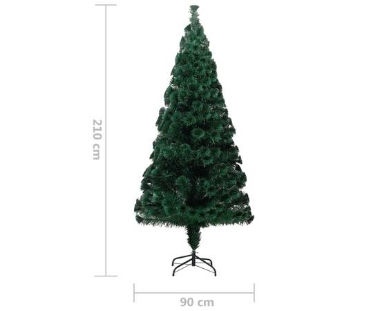 Pom de crăciun artificial cu suport, verde, 210cm, fibră optică, 7 image