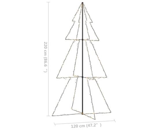 Brad crăciun conic, 120x220 cm, 300 led-uri, interior&exterior, 7 image