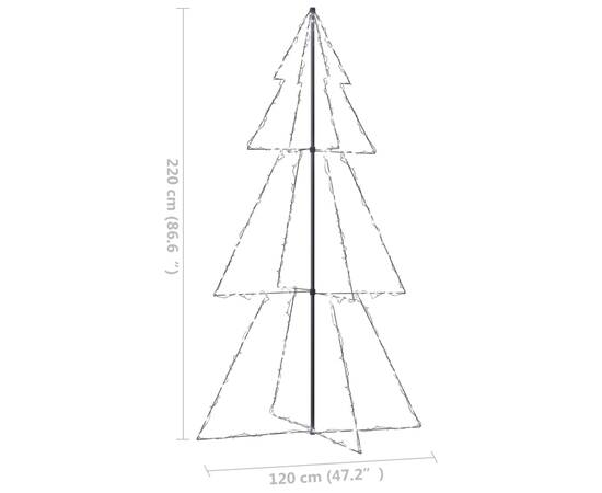 Brad crăciun conic, 300 led-uri, 120x220 cm, interior&exterior, 7 image