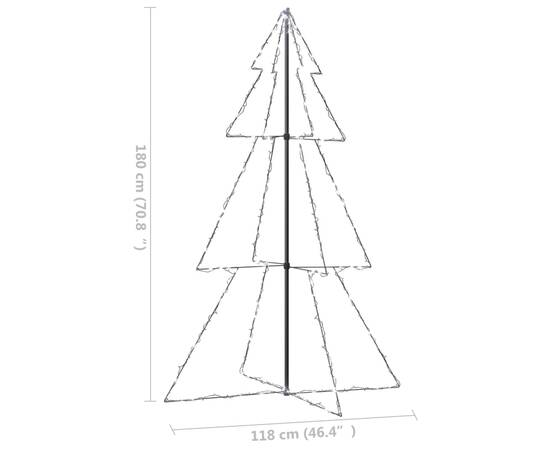 Brad crăciun conic 240 led-uri, 118x180 cm, interior & exterior, 8 image