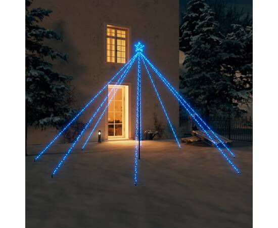Lumini brad de crăciun 576 led-uri albastru 3,6 m int./ext.