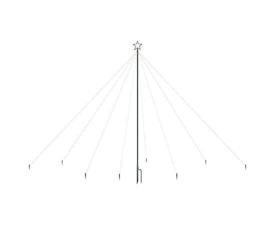 Lumini brad de crăciun 576 led-uri albastru 3,6 m int./ext., 4 image