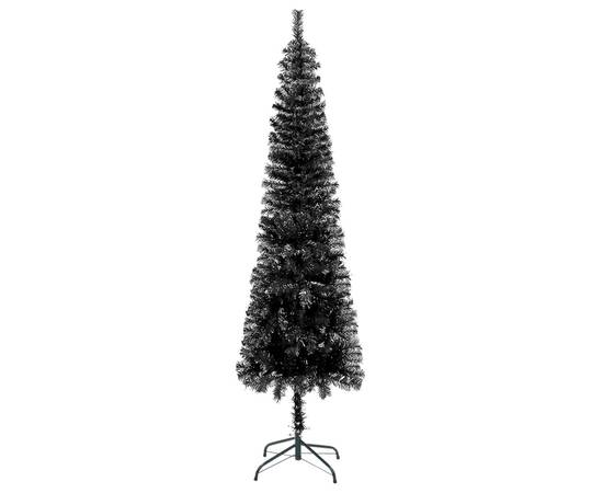 Brad de crăciun artificial subțire, negru, 180 cm, 2 image