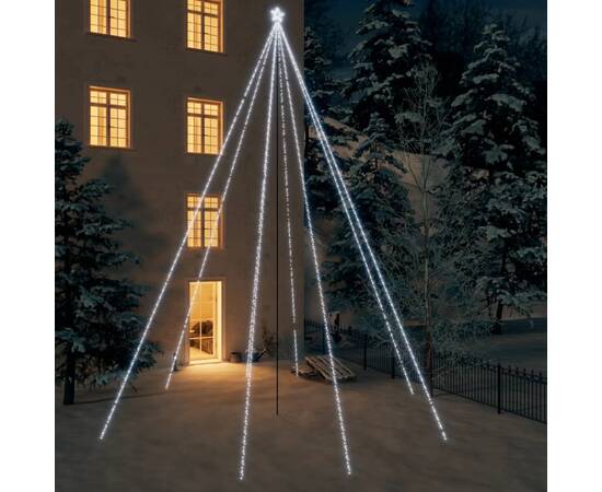 Cascadă lumini brad crăciun 1300 leduri alb rece 8 m, int./ext.