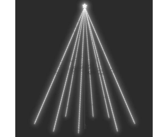 Cascadă lumini brad crăciun 1300 leduri alb rece 8 m, int./ext., 2 image