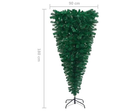 Pom de crăciun artificial inversat, cu suport, verde, 180 cm, 5 image