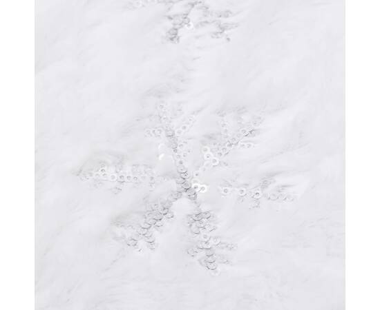 Covor fustă brad crăciun, alb, 90 cm, blană artificială, 5 image