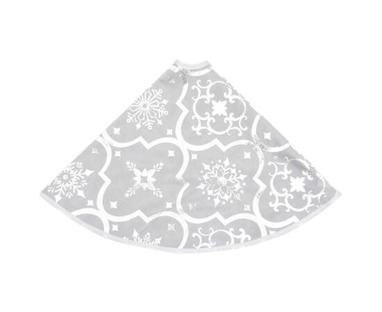 Covor fustă de brad crăciun cu șosetă, alb, 122 cm, țesătură, 5 image