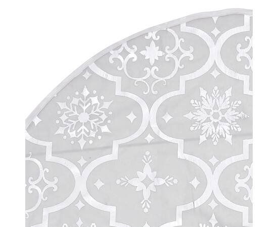 Covor fustă de brad crăciun cu șosetă, alb, 122 cm, țesătură, 6 image