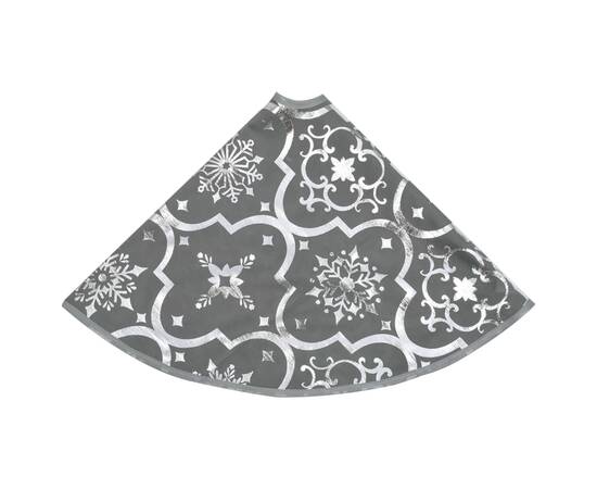 Covor fustă de brad crăciun cu șosetă, gri, 90 cm, țesătură, 5 image