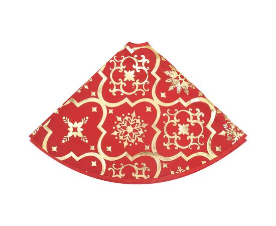 Covor fustă de brad crăciun cu șosetă, roșu, 122 cm, țesătură, 6 image