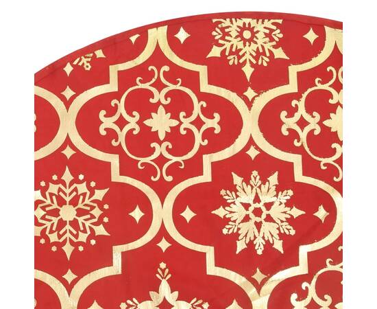 Covor fustă de brad crăciun cu șosetă, roșu, 122 cm, țesătură, 7 image