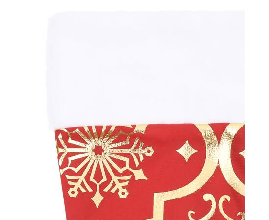 Covor fustă de brad crăciun cu șosetă, roșu, 122 cm, țesătură, 5 image
