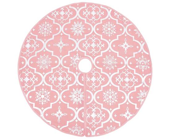 Covor fustă de brad crăciun cu șosetă, roz, 122 cm, țesătură, 3 image