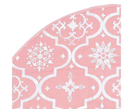 Covor fustă de brad crăciun cu șosetă, roz, 122 cm, țesătură, 6 image