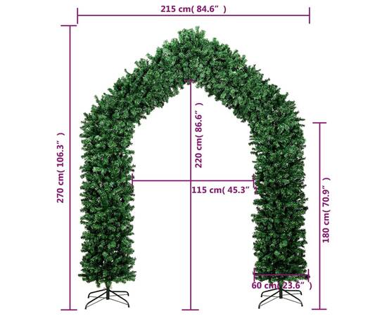 Arcadă pom de crăciun, verde, 270 cm, 6 image