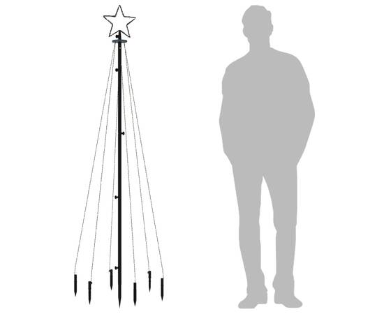 Brad de crăciun, 108 led-uri alb cald, 180 cm, cu țăruș, 7 image
