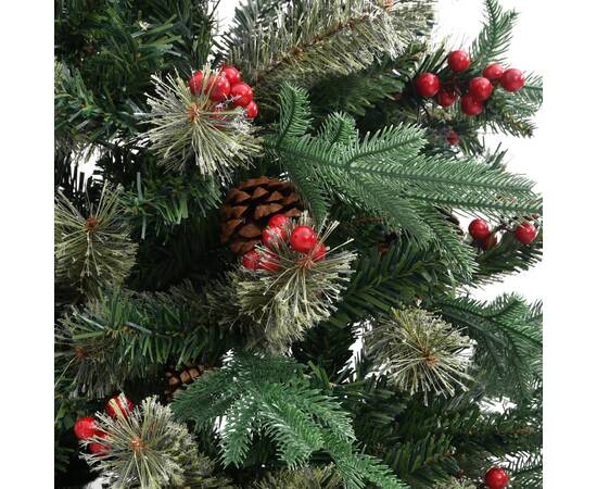 Brad de crăciun cu conuri de pin, verde, 120 cm, pvc&pe, 5 image