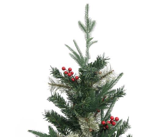 Brad de crăciun cu conuri de pin, verde, 120 cm, pvc&pe, 3 image