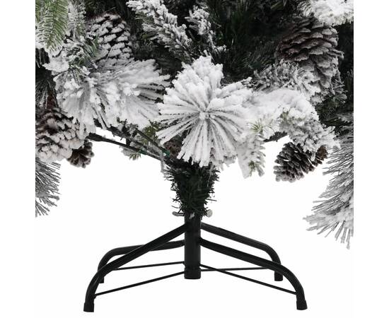 Brad de crăciun cu zăpadă & conuri, 150 cm, pvc&pe, 5 image