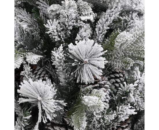 Brad de crăciun cu zăpadă & conuri, 150 cm, pvc&pe, 4 image