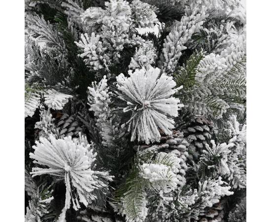 Brad de crăciun cu zăpadă & conuri, 195 cm, pvc&pe, 3 image