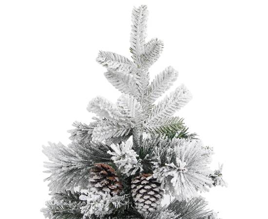 Brad de crăciun cu zăpadă & conuri, 195 cm, pvc&pe, 5 image