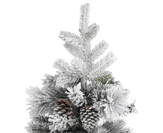 Brad de crăciun cu zăpadă & conuri, 225 cm, pvc&pe, 5 image