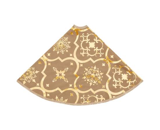 Covor fustă de brad crăciun cu șosetă, galben, 150 cm, țesătură, 5 image