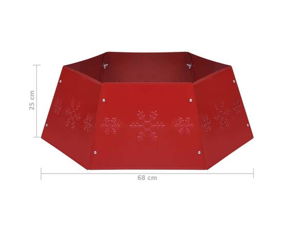 Fustă brad de crăciun, roșu, Ø68x25 cm, 7 image