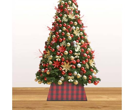 Fustă brad de crăciun, roșu și negru, 48x48x25 cm, 3 image
