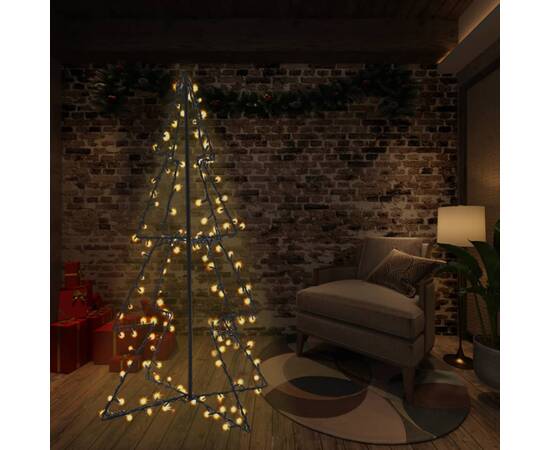 Brad crăciun conic 115x150 cm, 240 led-uri, interior & exterior