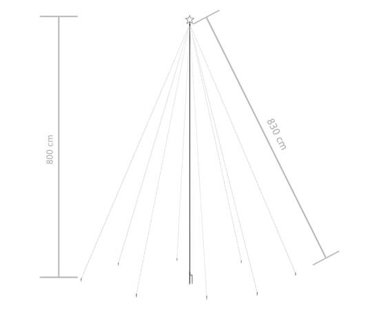 Cascadă de lumini pom crăciun 8 m interior/exterior 1300 leduri, 8 image