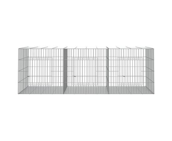 Cușcă pentru iepuri, 3 panouri, 163x79x54 cm, fier galvanizat, 3 image
